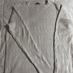 Kim Rogers Men's Beige Cable Knit Sweater